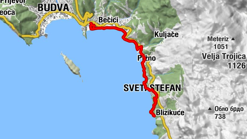 Budva - Boreti - Crkva sv. Tome - Sveti Stefan