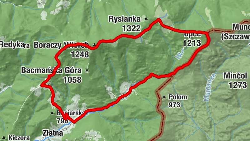 Złatna - Redykalny Wierch - Boraczy Wierch - Trzy Kopce