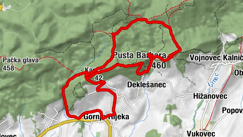 Gornja Rijeka - Crkva  Uznesenja Blažene Djevice Marije - Kanclin - Pusta Barbara