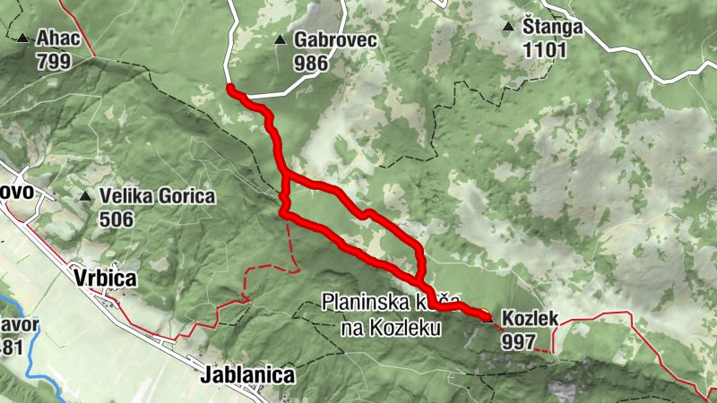 Ilirska Bistrica - Sopil - Srednji vrh - Kozlek