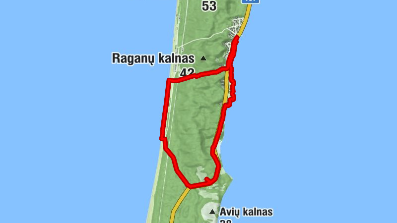 Juodkrantė - Žvejonė - Juodasis Kalnas - Karvaičiai