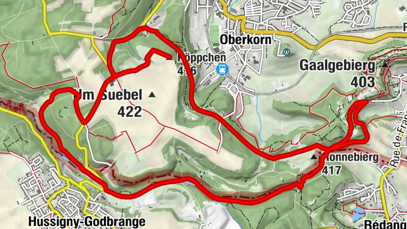 Sanem - Metzerbierg - Ronnebierg - Köppchen