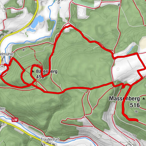 Wanderung Wernfels-Stiegelmühle. Bärenberg-Massenberg