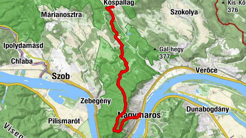 OKT-084-086 Nagymaros-Juliánusz kilátó-Kóspallag 17,1 km