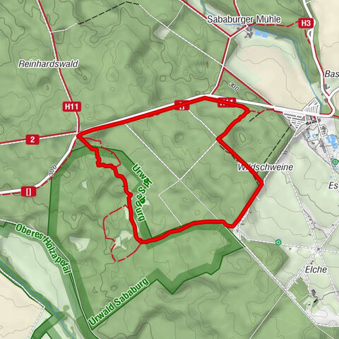 Urwald Sababurg - Rundweg (rot/Specht)