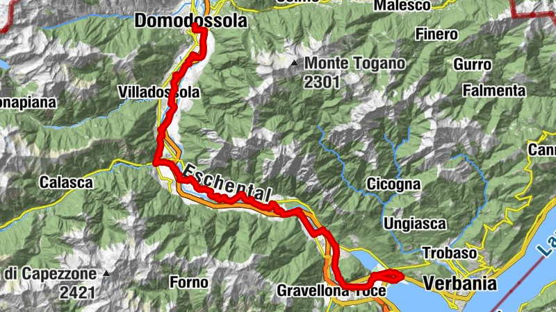 The Toce Cycle Route