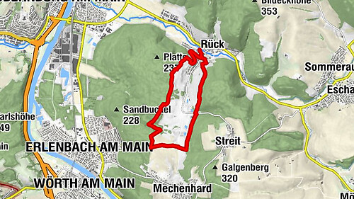 Elsenfeld district Schippach: On the Franconian Red Wine Hiking Trail over orchards to the forest edge and back to the parking lot