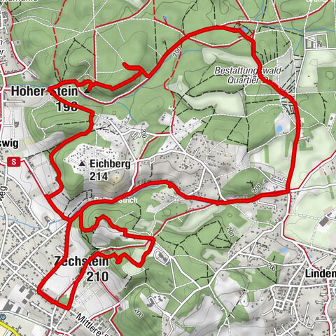 Coswig, Seerosenteich, Hoher Stein und Zechstein