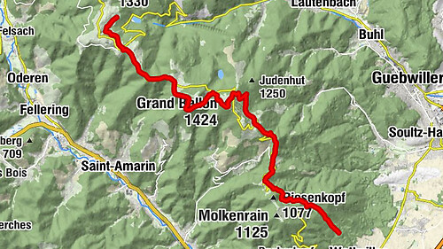 Aurélien hiking in the Vosges from Mulhouse - Day 2