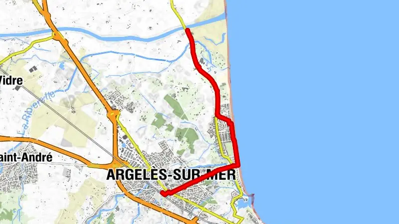 EUROVELO 8 (en direction des plages d’Argelès -> Elne -> St Cyprien)