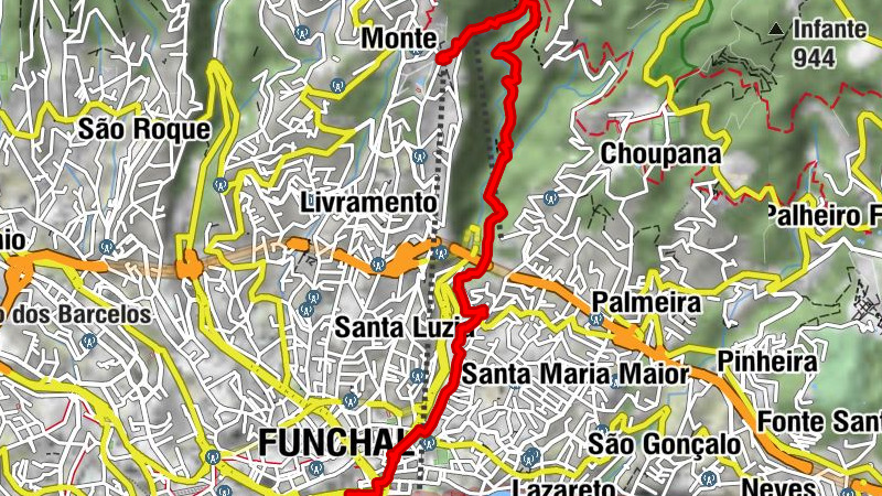 Funchal, Seilbahn noch oben zum MONTE, zu Fuß zurück .
