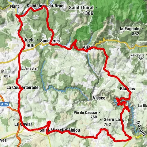 LE CIRQUE DE NAVACELLES CYCLO TOUR - DEPARTURE FROM LE CAYLAR