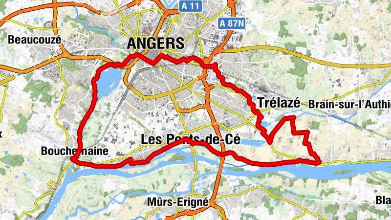 The Anjou loop of La Loire à Vélo - without the Chevalerie ferry
