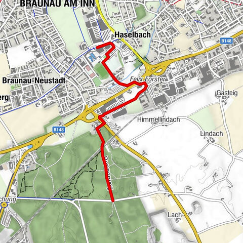 Verbindung Hallenbad - Lachforst - Hallenbad