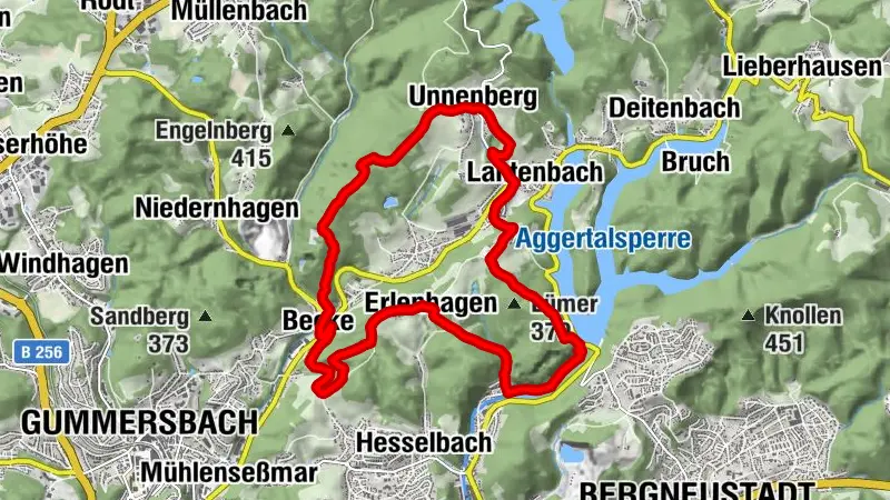 "Zum Unnenberg und an die Staumauer der Aggertalsperre"