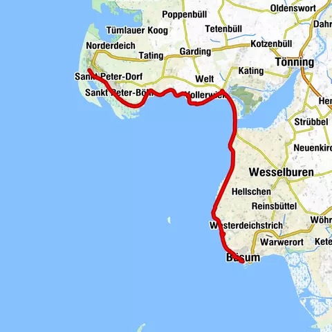 Nordseeküsten-Radweg Etappe 14 - Büsum bis St. Peter-Ording