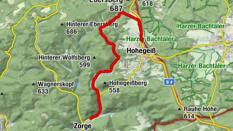 Wanderweg Hohegeiß-Bechlerstein-Wolfsbachtal-Zorge