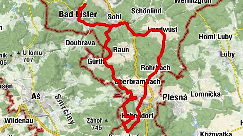 Radrunde Bad Elster - Bad Brambach - Landwüst - Bad Elster
