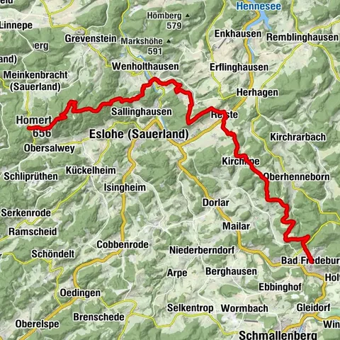 Sauerland - Höhenflug - von Wenholthausen nach Bad Fredeburg