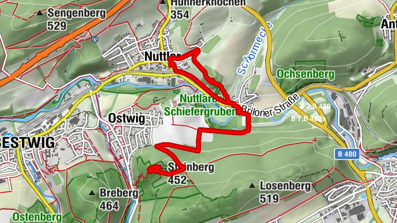 Nuttlar - Steinbergruine - Mariengrotte (Bestwiger Panoramaweg)