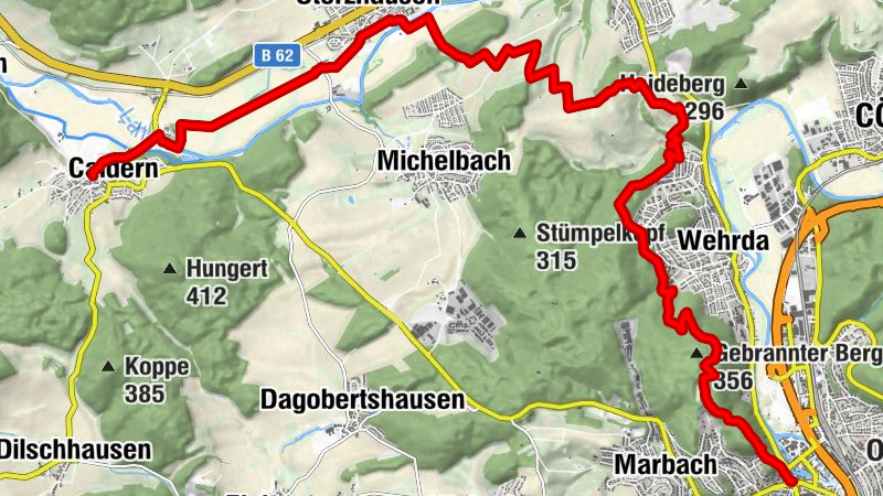 Lahnwanderweg stage 06 (upstream) Marburg to Caldern