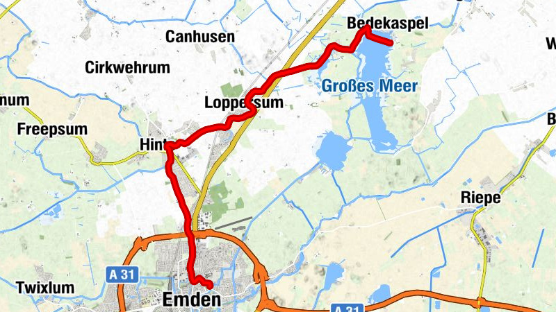 Kanutour von Emden über Hinte zum Großen Meer