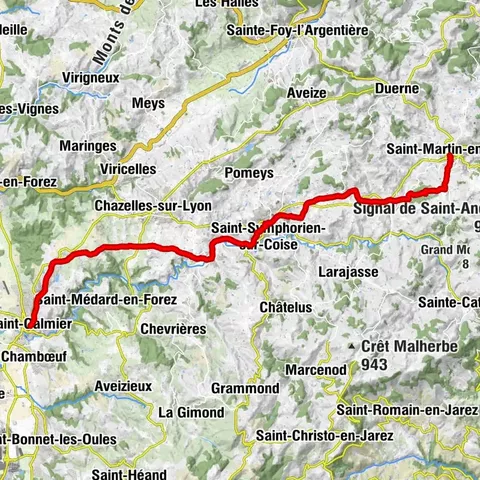 Chemin de Saint Jacques de Compostelle - Etape 3 - Saint-Martin-en-Haut / Saint Galmier