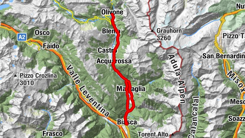 Route Biasca – Olivone – Biasca