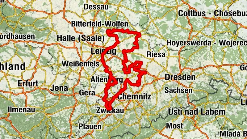 Lutherweg Sachsen - gesamte Strecke