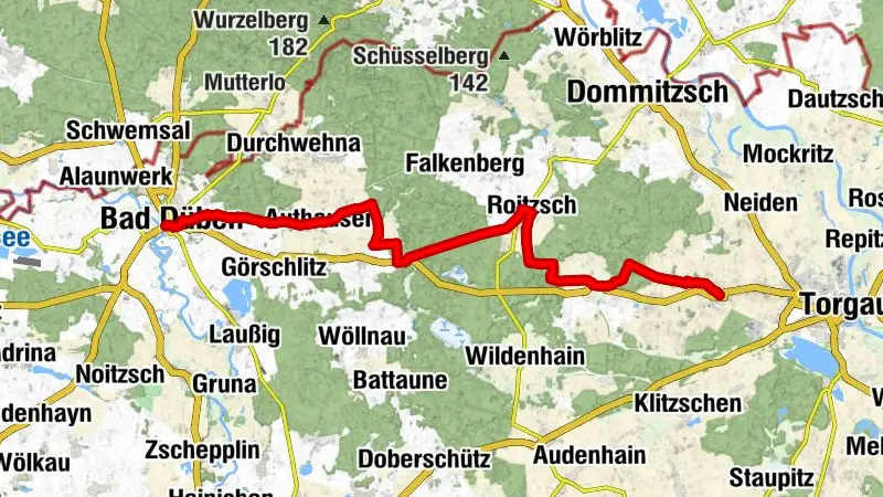 Lutherweg Sachsen von Bad Düben nach Dreiheide