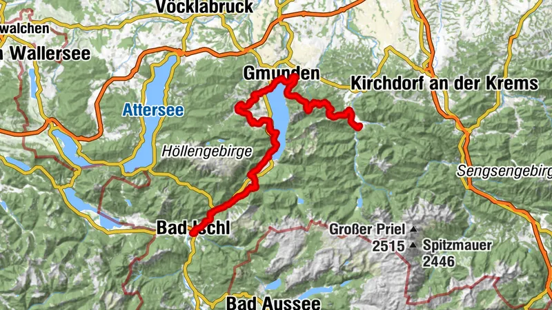 BergeSeen 08 s eMTB z Bad Ischlu do Grünau im Almtal