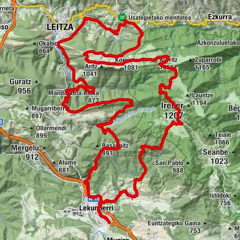 Lekunberri - Malkorzuri - Aurritz - Kornieta