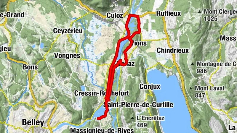 Cycling loop on the banks of the Rhône river: easy loop on cycling paths