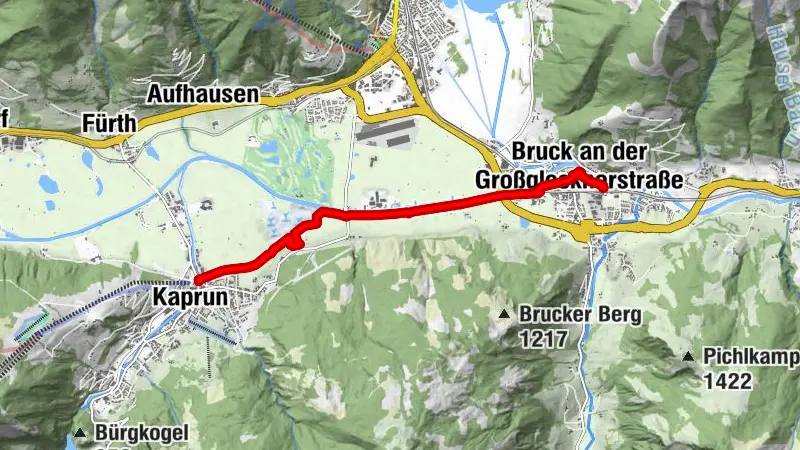 Entlang der Salzach von Bruck nach Kaprun