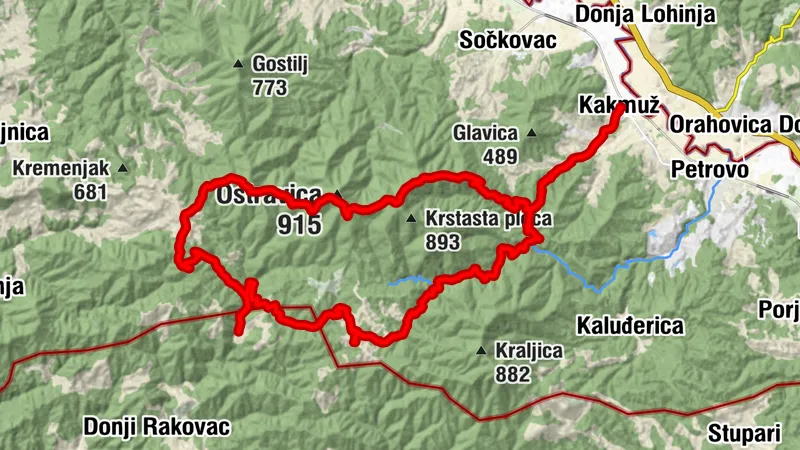 Kakmuž-Brezici-Mokra megara-Okolišta-Ostravica-Kakmuž