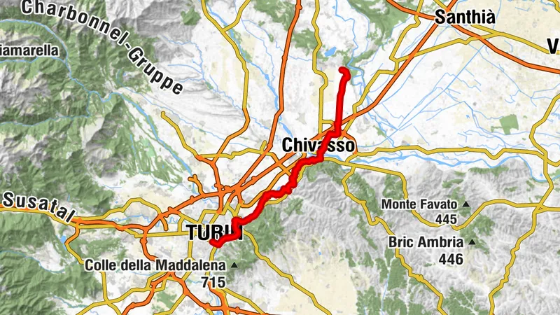 Cyclotouristic ring north of Turin - stage 1