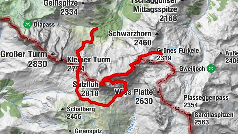 Lindauer Hütte - Partnun-Familien-Klettersteig - Sulzfluh - Tilisuna Hütte