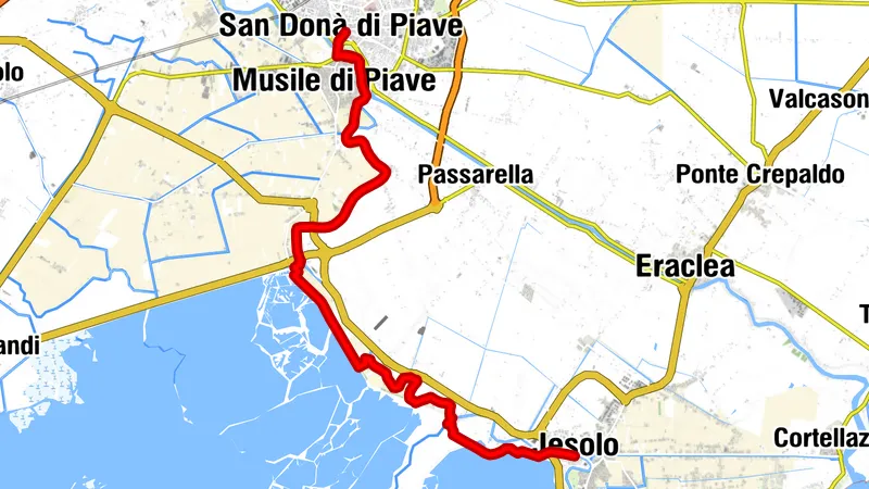 Etappe 36: Alpina Antica Trail | ET36: San Donà di Piave - Jesolo