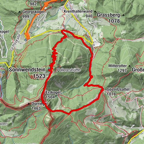 Kummerbauerstadl-Erzkogel-Sonnwendstein-Maria Schutz-Kummerbauerstadl