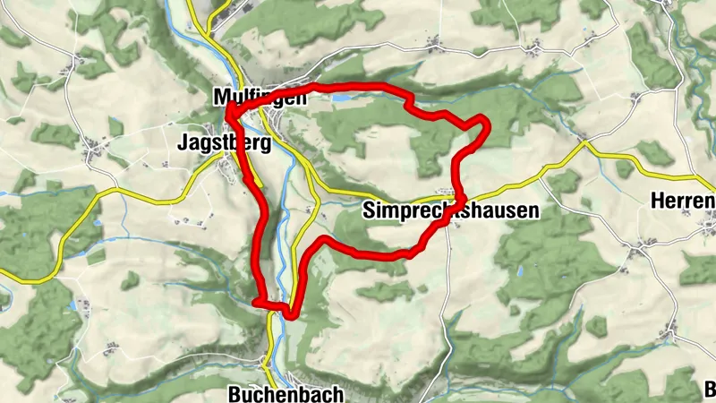 Pfad der Stille Mulfingen - Ergänzung Tour 2 Mulfingen - Simprechtshausen - Heimhausen - Mulfingen