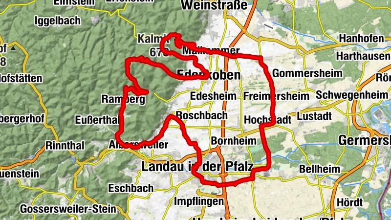 Rennradrunde an der Südlichen Weinstraße - auf den Spuren der Deutschlandtour in der Pfalz