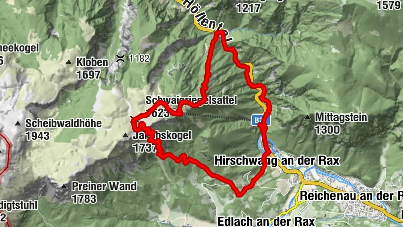 Rax Rundwanderung ab Raxseilbahn entlang der Schwarza über Camillo-Kronich-Steig zum Ottohaus