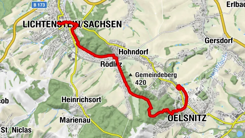 Ins Herz des alten Reviers - Wandern von Lichtenstein nach Oelsnitz