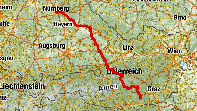 Nürnberg, Mittelfranken nach Wolfsberg, Steiermark