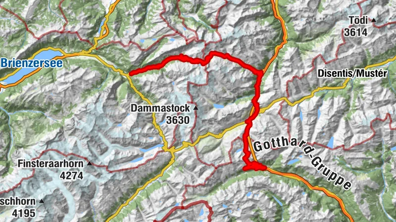 Lange Rennradtour von Innertkirchen auf Sustenpass, Gotthardpass 2106m und Passo del San Gottardo (Gotthardpass) nach Airolo über Wassen, Göschenen und Andermatt
