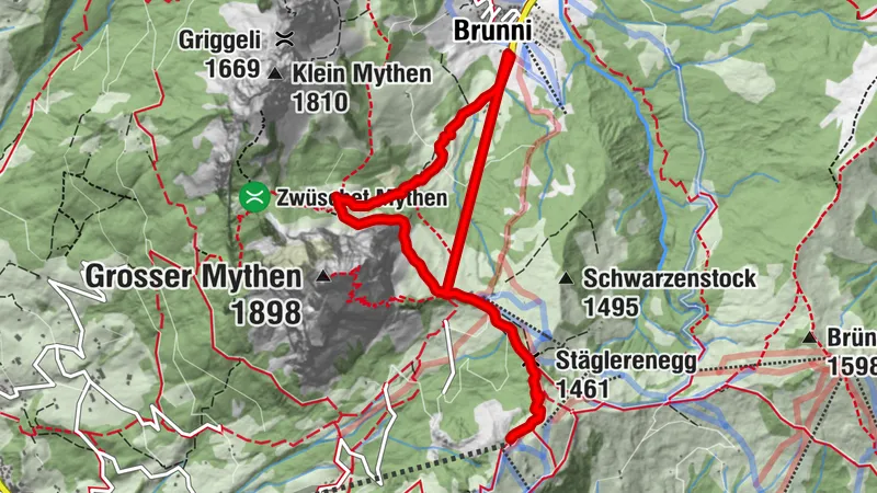 WanderWunder Schwyz: Rotenflue über Zwüschet-Mythen nach Brunni