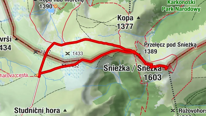 Śnieżka popołudniową porą