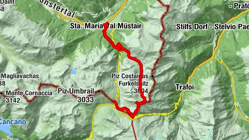 Smugglers’ Trail from the Umbrail Pass – Umbrail Pass via the log cabin, Alp Prasüra, Sella da Piz Cotschen, Piz da las Trais Linguas – Dreisprachenspitze – Sta. Maria Val Müstair