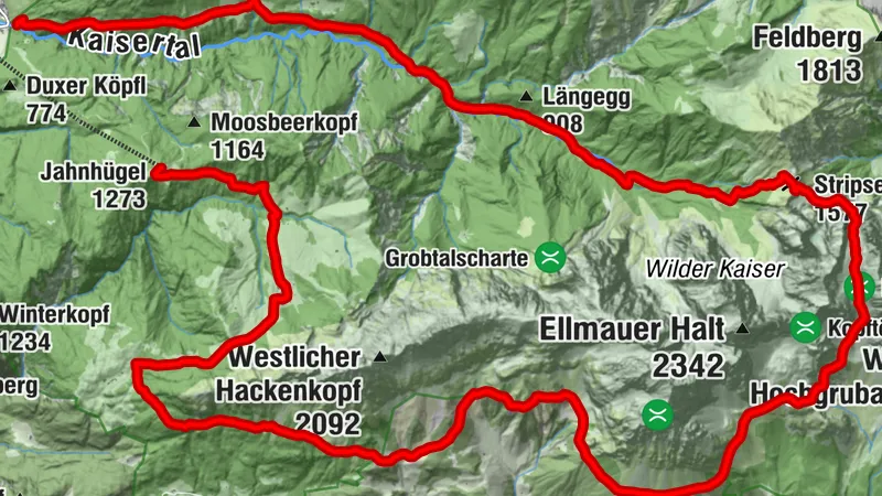Kufstein - Kaindl-Stewart-Turm - Hochegg - Bergstation Jahnhügel