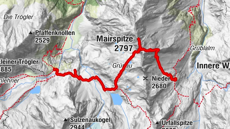 2. Etappe Sulzenau Hütte-Nürnberger Hütte über Maier Spitze